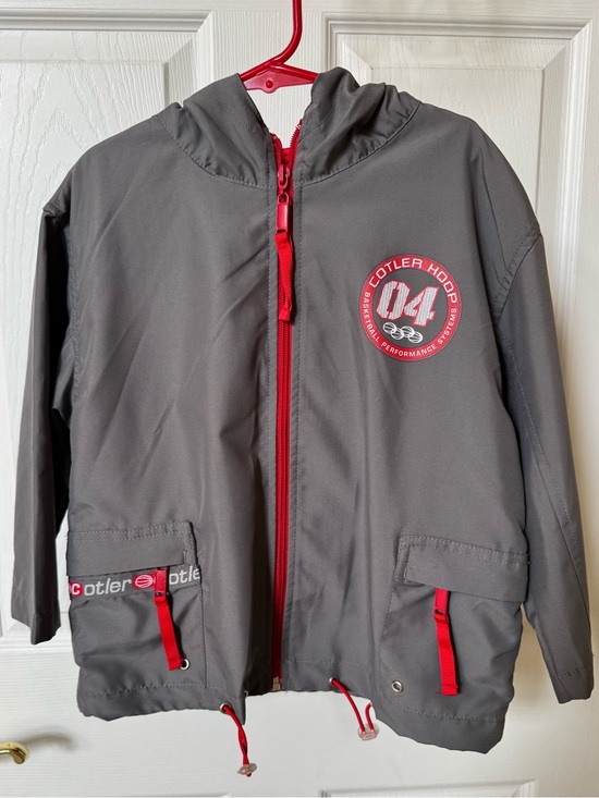 Cotler Other - Cotler Hoop Basketball Performance Systems Kids' Gray Hooded Windbreaker Jacket